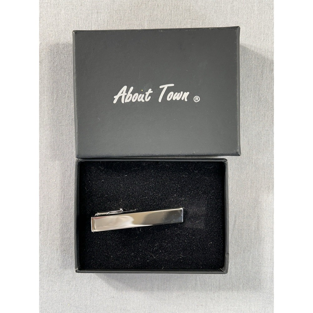 About‎ Time Tie Clip Color Silver Metal 2"